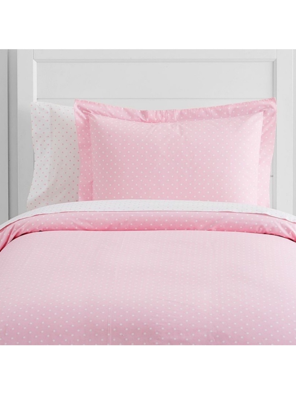 Pottery Barn Kids Light Pink Polka Dot Duvet Cover